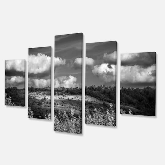 Designart - Green Hills under Cloudy Sky